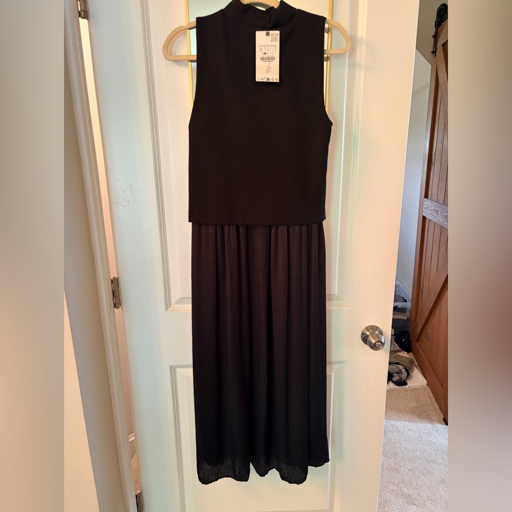 Zara Black High Neck Dress
